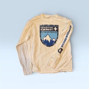 Hanes White Long Sleeve Disney T- Shirt Expedition Everest Sz M